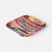 Kokospalmenbaum Farbenfrohe Küste Sonnenuntergang Pappteller (Gewinkelt)