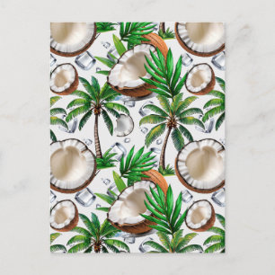 Kokospalmenbaum Tropisches Musterdesign Postkarte
