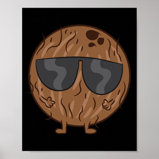 Kokospalmencokonut mit Sonnenbrille Liebe Poster (Vorne)