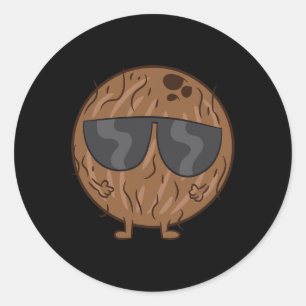 Kokospalmencokonut mit Sonnenbrille Liebe Runder Aufkleber