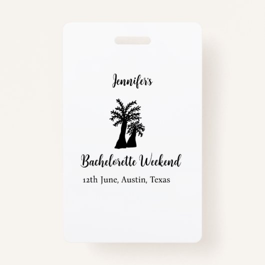 Kokospalmenklub am Wochenende Bachelorette Name Ausweis (Vorderseite)