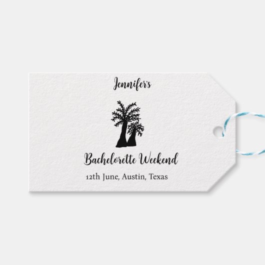 Kokospalmenklub am Wochenende Bachelorette Name Geschenkanhänger (Vorderseite (Horizontal))