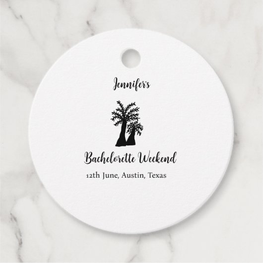 Kokospalmenklub am Wochenende Bachelorette Name Geschenkanhänger (Vorderseite)