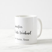 Kokospalmenklub am Wochenende Bachelorette Name Kaffeetasse (VorderseiteRechts)