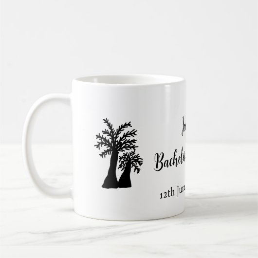 Kokospalmenklub am Wochenende Bachelorette Name Kaffeetasse (Links)