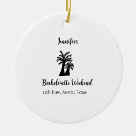 Kokospalmenklub am Wochenende Bachelorette Name Keramik Ornament