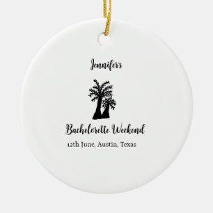 Kokospalmenklub am Wochenende Bachelorette Name Keramik Ornament