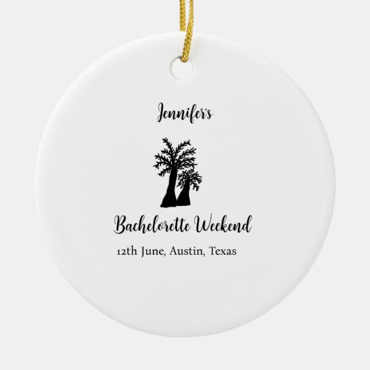 Kokospalmenklub am Wochenende Bachelorette Name Keramik Ornament (Vorne)