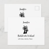 Kokospalmenklub am Wochenende Bachelorette Name Postkarte (Vorne/Hinten)