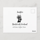Kokospalmenklub am Wochenende Bachelorette Name Postkarte (Rückseite)