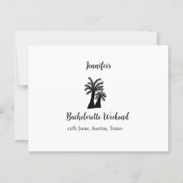 Kokospalmenklub am Wochenende Bachelorette Name Postkarte