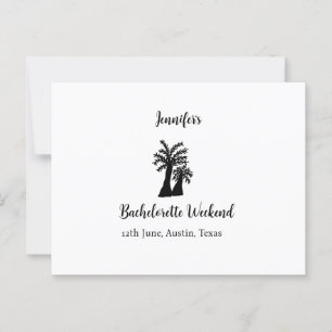 Kokospalmenklub am Wochenende Bachelorette Name Postkarte