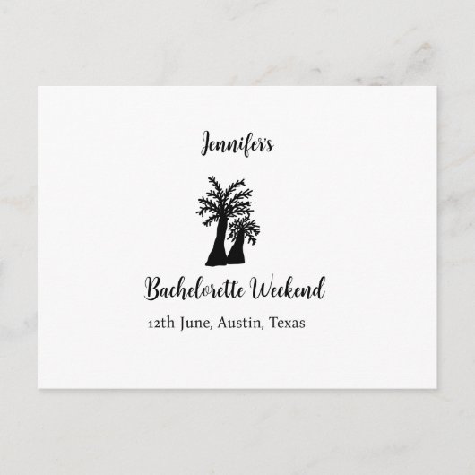 Kokospalmenklub am Wochenende Bachelorette Name Postkarte (Vorderseite)