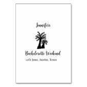 Kokospalmenklub am Wochenende Bachelorette Name Tischnummer (Rückseite)