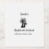 Kokospalmenklub am Wochenende Bachelorette Name Weinetikett (Einzelnes Label)
