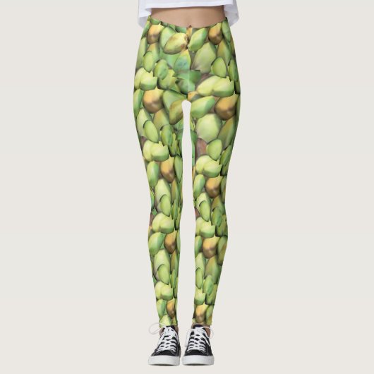 Kokospalmenmuster aus tropischem Obst Leggings (Vorderseite)