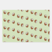 Kokosscheiben-Muster auf grün Geschenkpapier Set (Vorderseite)