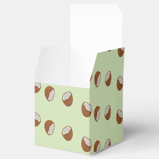 Kokosscheiben-Muster auf grün Geschenkschachtel (Geöffnet)