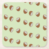 Kokosscheiben-Muster auf grün Rechteckiger Pappuntersetzer (Vorderseite)