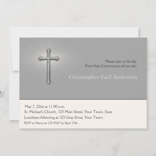 Koksgraue, Quer-, religiöse Einladung (Vorderseite)