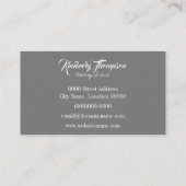 Koksgraues schickes minimales visitenkarte (Rückseite)