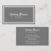 Koksgraues schickes minimales visitenkarte (Vorne/Hinten)