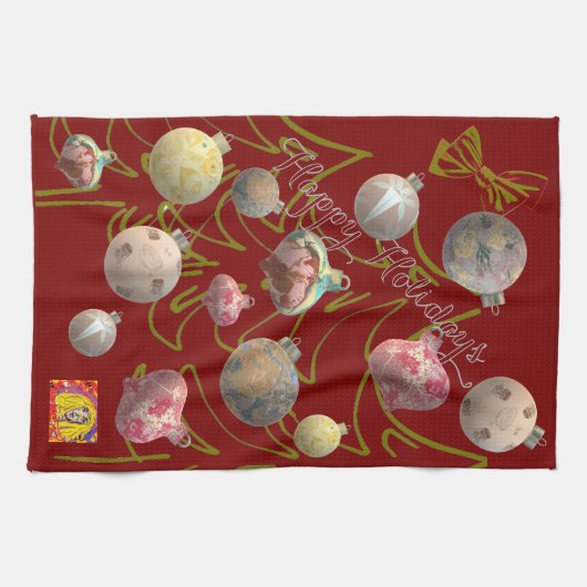 Kökshanddukar Happy Holidays Geschirrtuch (Horizontal)
