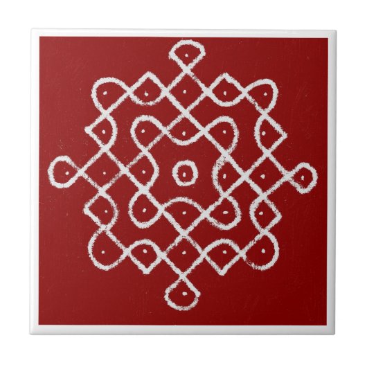 Kolam Rangoli Fliese (Vorderseite)