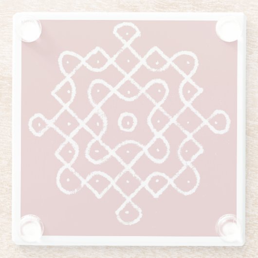 Kolam Rangoli Glasuntersetzer (Rückseite)