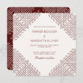 Kolam Wedding Einladung (Vorne/Hinten)