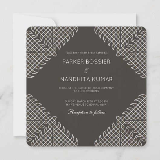 Kolam Wedding Einladung (Vorderseite)