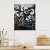 Kolben-Känguru-Sprung Poster (Küche)