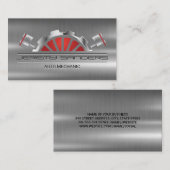 Kolben Metallisch | Auto Services Business Card Visitenkarte (Vorne/Hinten)