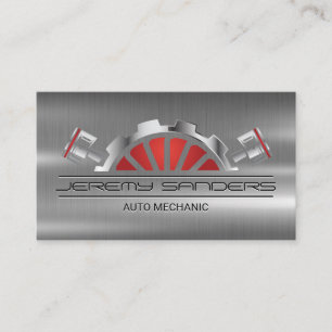 Kolben Metallisch   Auto Services Business Card Visitenkarte