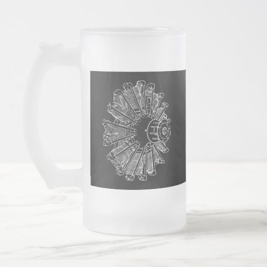 Kolben-Motor Mattglas Bierglas (Links)