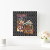 Kolben-Roboter - Retro Wanduhr (Zuhause)