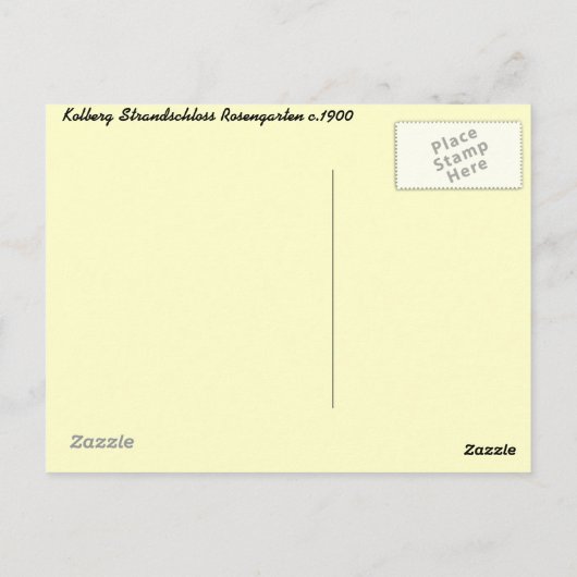 Kolberg Strandschloss Rosengarten Postkarte (Rückseite)
