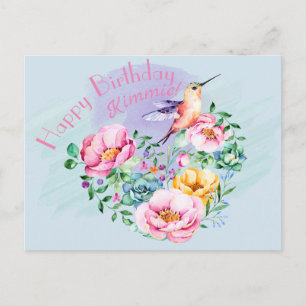 Kolibri Alles Gute zum Geburtstag Postkarte