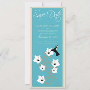 Kolibri Ankündigung "Save the Date" (aquablau)