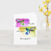 Kolibri-Anmerkungs-Karte Karte (Gelbe Blume)