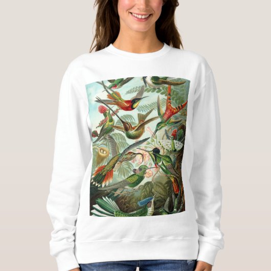 Kolibri-Antiken-Druck Sweatshirt (Vorderseite)