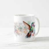 Kolibri-Aquarell Kaffeetasse (VorderseiteRechts)