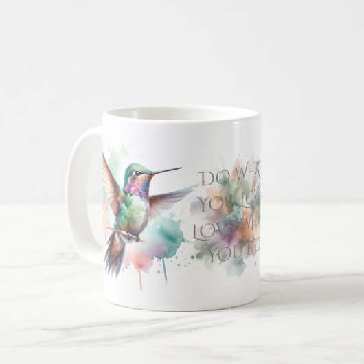 Kolibri-Aquarell Kaffeetasse (Vorderseite Links)