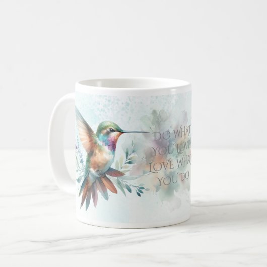 Kolibri-Aquarell Kaffeetasse (Vorderseite Links)