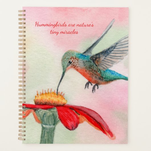 Kolibri-Aquarell-Kunst-Planer Planer (Vorderseite)