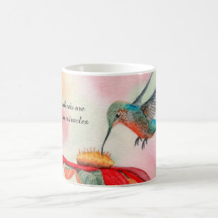 Kolibri-Aquarellkunst auf einer Kaffeetasse