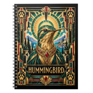 Kolibri, Art Deco Wildlife Notizblock