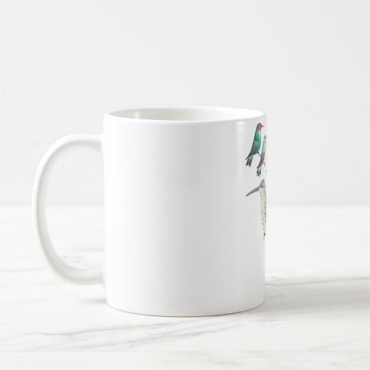 Kolibri-Arten Aquarell-Kunst Kaffeetasse (Links)