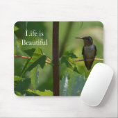 Kolibri auf Ast (Foto von mir) Mousepad (Mit Mouse)