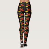 Kolibri auf roten gelben Blumen-Leggings Leggings (Rückseite)